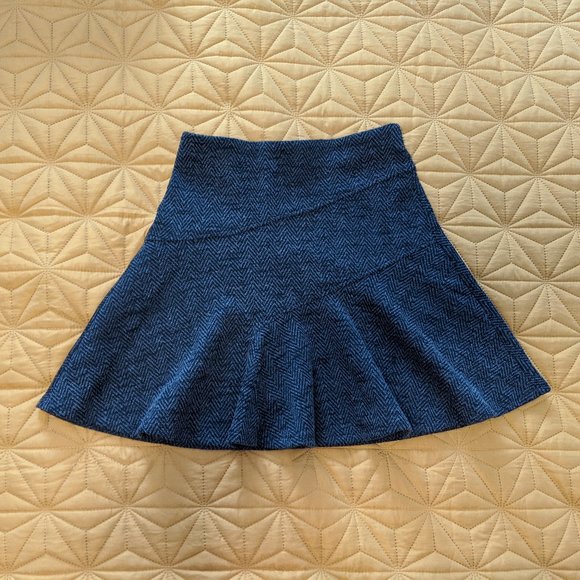 LOFT Herringbone Seamed Flippy Skirt - Picture 2 of 5